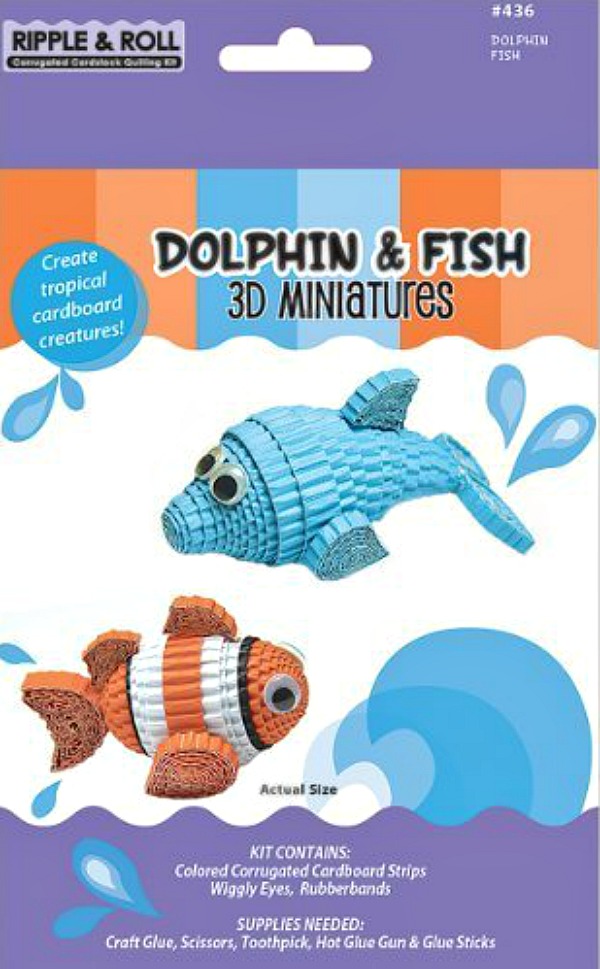 Dolphin And Clownfish Quilled 3D Miniature Kit